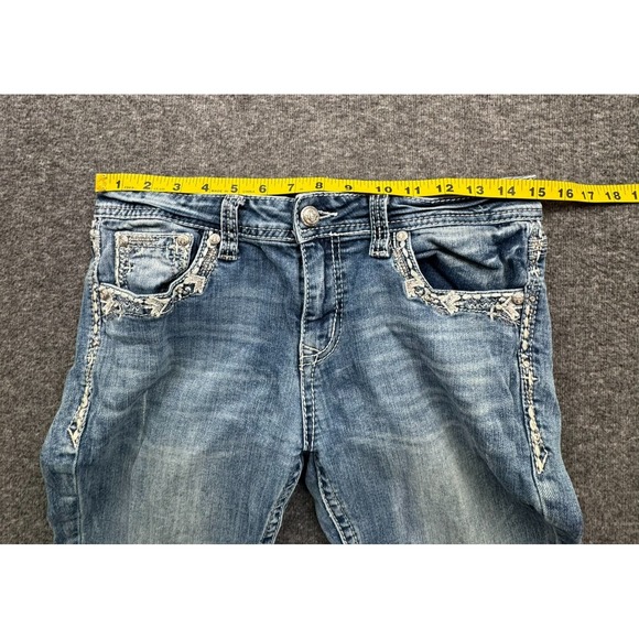 Grace in LA Easy Fit Jeans Womens 28 Bootcut Embellished Cowgirl - Picture 7 of 15